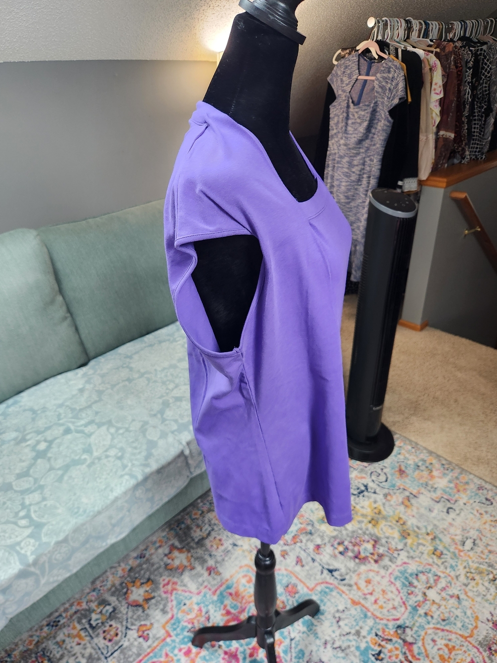 Coldwater Creek Anytime Squareneck Top Purple Large NWT - Picture 7 of 7